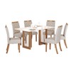 Mesa de Jantar 6 Lugares Amélia Nature/Off White/Linho - Pnr Móveis