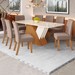 Mesa de Jantar 8 Lugares Aline com Vidro Nature/Off White/Amêndoa - Pnr Móveis