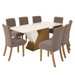 Mesa de Jantar 8 Lugares Aline com Vidro Nature/Off White/Amêndoa - Pnr Móveis