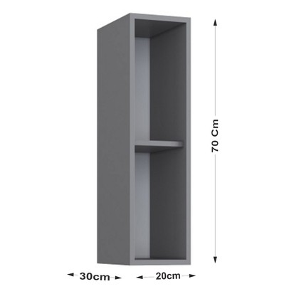 Armário Aéreo Cozinha 20 Cm Greta 1 Prateleira Cinza - Irm Móveis