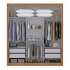 Guarda Roupa Casal City 3 Portas 4 Gavetas com Espelho Cinamomo/Off White - Maxel