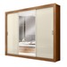 Guarda Roupa Casal City 3 Portas 4 Gavetas com Espelho Cinamomo/Off White - Maxel