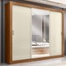 Guarda Roupa Casal City 3 Portas 4 Gavetas com Espelho Cinamomo/Off White - Maxel