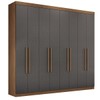 Guarda-Roupa Casal Master New 8 Portas 4 Gavetas Jatoba/Grafite - Santos Andirá