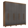 Guarda-Roupa Casal Master New 8 Portas 4 Gavetas Jatoba/Grafite 1632 - Santos Andirá