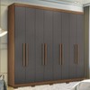 Guarda-Roupa Casal Master New 8 Portas 4 Gavetas Jatoba/Grafite 1632 - Santos Andirá