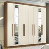 Guarda-Roupa Casal Master New 8 Portas 4 Gavetas com Espelho Jatoba/Areia 16324 - Santos Andirá