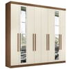 Guarda-Roupa Casal Master New 8 Portas 4 Gavetas com Espelho Jatoba/Areia 16324 - Santos Andirá
