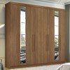 Guarda-Roupa Casal Master New 8 Portas 4 Gavetas com Espelho Jatoba 16324 - Santos Andirá