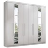 Guarda-Roupa Casal Master New 8 Portas 4 Gavetas com Espelho Branco 16324 - Santos Andirá