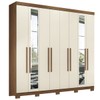 Guarda-Roupa Casal Master New 8 Portas 4 Gavetas com Espelho Jatoba/Areia - Santos Andirá