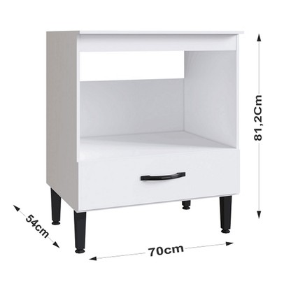 Balcão de Cozinha Light 1 Porta Branco - Irm Móveis