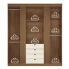 Guarda-Roupa Casal Aurora 4 Portas 4 Gavetas Ripado Jatoba/Areia 16474 - Santos Andirá