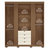 Guarda-Roupa Casal Aurora 4 Portas 4 Gavetas Ripado Jatoba/Areia - Santos Andirá