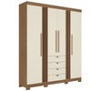 Guarda-Roupa Casal Aurora 4 Portas 4 Gavetas Ripado Jatoba/Areia - Santos Andirá