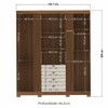 Guarda-Roupa Casal Aurora 4 Portas 4 Gavetas Ripado Jatoba/Areia - Santos Andirá