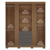Guarda-Roupa Casal Aurora 4 Portas 4 Gavetas Ripado Jatoba/Grafite - Santos Andirá
