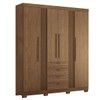 Guarda-Roupa Casal Aurora 4 Portas 4 Gavetas Ripado Jatoba - Santos Andirá