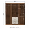 Guarda-Roupa Casal Aurora 4 Portas 4 Gavetas com Espelho Ripado Jatoba/Areia 16474 - Santos Andirá