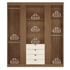 Guarda-Roupa Casal Aurora 4 Portas 4 Gavetas com Espelho Ripado Jatoba/Areia 16474 - Santos Andirá
