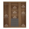 Guarda-Roupa Casal Aurora 4 Portas 4 Gavetas com Espelho Ripado Jatoba/Grafite 16474 - Santos Andirá