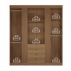 Guarda-Roupa Casal Aurora 4 Portas 4 Gavetas com Espelho Ripado Jatoba 16474 - Santos Andirá