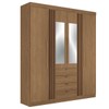 Guarda-Roupa Casal Aurora 4 Portas 4 Gavetas com Espelho Ripado Jatoba 16474 - Santos Andirá