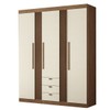 Guarda-Roupa Casal 3 Portas 3 Gavetas Ripado Jatoba/Areia 16384 - Santos Andirá