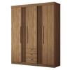 Guarda-Roupa Casal 3 Portas 3 Gavetas Ripado Jatoba 16384 - Santos Andirá