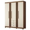 Guarda-Roupa Casal Aurora 3 Portas 3 Gavetas Ripado Jatoba/Areia - Santos Andirá