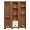 Guarda-Roupa Casal Aurora 3 Portas 3 Gavetas Ripado Jatoba/Areia - Santos Andirá