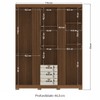 Guarda-Roupa Casal Aurora 3 Portas 3 Gavetas Ripado Jatoba/Areia - Santos Andirá
