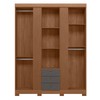 Guarda-Roupa Casal Aurora 3 Portas 3 Gavetas Ripado Jatoba/Grafite - Santos Andirá