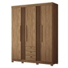 Guarda-Roupa Casal Aurora 3 Portas 3 Gavetas Ripado Jatoba - Santos Andirá