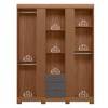 Guarda-Roupa Casal Aurora 3 Portas 3 Gavetas com Espelho Ripado Jatoba/Grafite - Santos Andirá