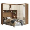 Guarda-Roupa Casal Modulado Lugano 7 Portas 4 Gavetas com Espelho Jatoba/Areia - Santos Andirá