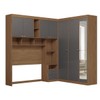 Guarda-Roupa Casal Modulado Lugano 7 Portas 4 Gavetas com Espelho Jatoba/Grafite - Santos Andirá