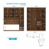Guarda-Roupa Casal Modulado Lugano 7 Portas 4 Gavetas com Espelho Jatoba/Grafite - Santos Andirá