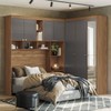 Guarda-Roupa Casal Modulado Lugano 7 Portas 4 Gavetas com Espelho Jatoba/Grafite - Santos Andirá