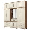 Guarda-Roupa Casal Londres Capelinha 13 Portas 7 Gavetas com Espelho Jatoba/Areia - Santos Andirá