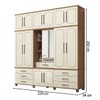 Guarda-Roupa Casal Londres Capelinha 13 Portas 7 Gavetas com Espelho Jatoba/Areia - Santos Andirá