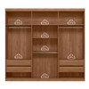 Guarda-Roupa Casal Buriti 6 Portas 4 Gavetas Ripado Jatoba/Areia 16234 - Santos Andirá