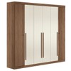 Guarda-Roupa Casal Buriti 6 Portas 4 Gavetas Ripado Jatoba/Areia 16234 - Santos Andirá