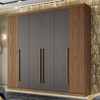 Guarda-Roupa Casal Buriti 6 Portas 4 Gavetas Ripado Jatoba/Grafite 16234 - Santos Andirá