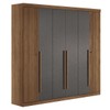 Guarda-Roupa Casal Buriti 6 Portas 4 Gavetas Ripado Jatoba/Grafite 16234 - Santos Andirá