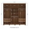 Guarda-Roupa Casal Buriti 6 Portas 4 Gavetas Ripado Jatoba/Areia - Santos Andirá