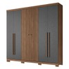 Guarda-Roupa Casal Buriti 6 Portas 4 Gavetas Ripado Jatoba/Grafite - Santos Andirá