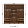 Guarda-Roupa Casal Buriti 6 Portas 4 Gavetas Ripado Jatoba - Santos Andirá