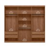 Guarda-Roupa Casal Buriti 6 Portas 4 Gavetas com Espelho Ripado Flex 16234 Jatobá/Areia - Santos Andirá