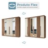 Guarda-Roupa Casal Buriti 6 Portas 4 Gavetas com Espelho Ripado Flex 16234 Jatobá/Areia - Santos Andirá